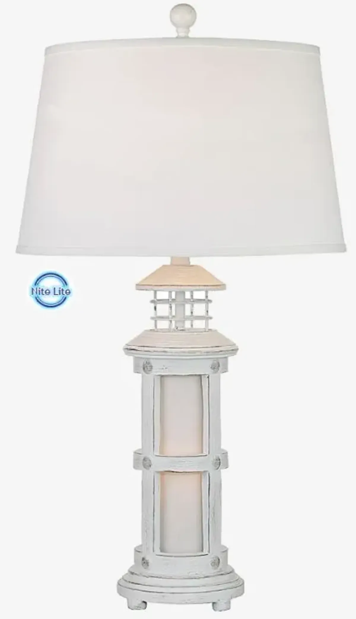 Madison Avenue Antique White Lighthouse Night Light Lantern