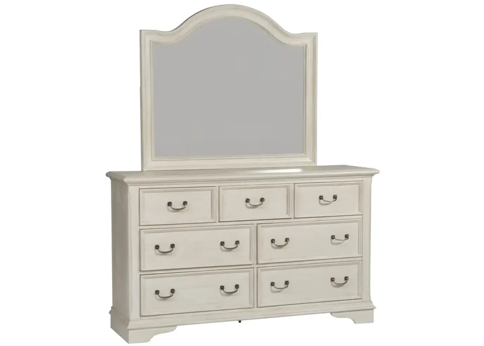 Liberty Furniture Complete Queen Bedroom Set Panel Bed, Dresser, Mirror, Chest & Nightstand Bayside