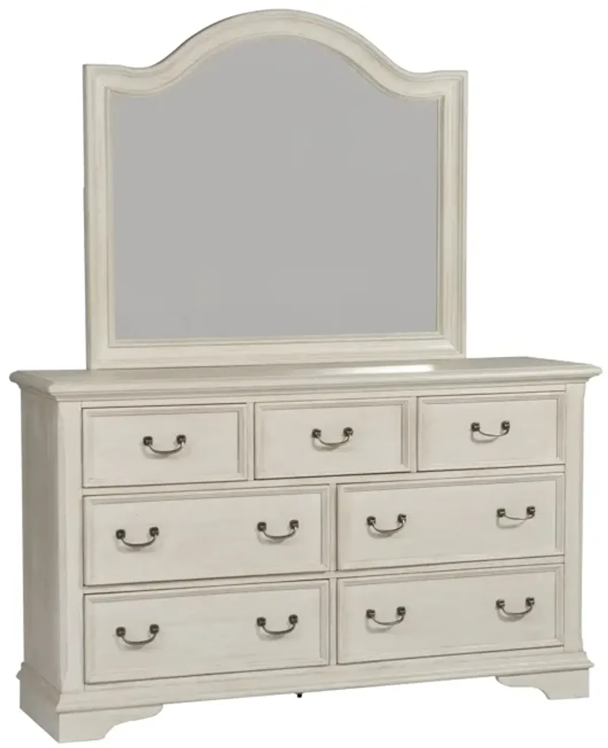 Liberty Furniture Complete Queen Bedroom Set Panel Bed, Dresser, Mirror, Chest & Nightstand Bayside