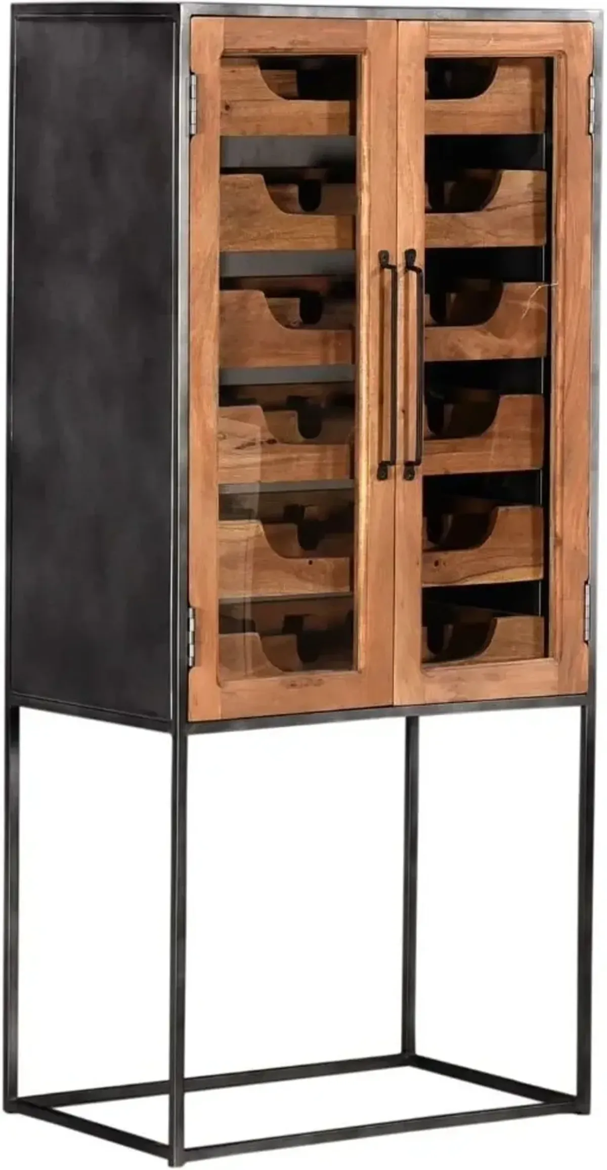 Crestview Bengal Manor Tall Glass & Metal Wine Cabinet