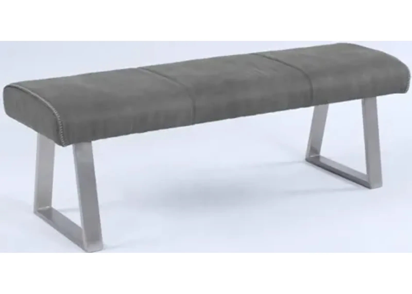 KALINDA GREY CONTEMPORARY DINING BENCH WITH HIGHLIGHT STITCHING