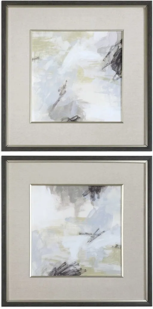 ABSTRACT VISTAS 2-PIECE WHITE FRAMED PRINTS