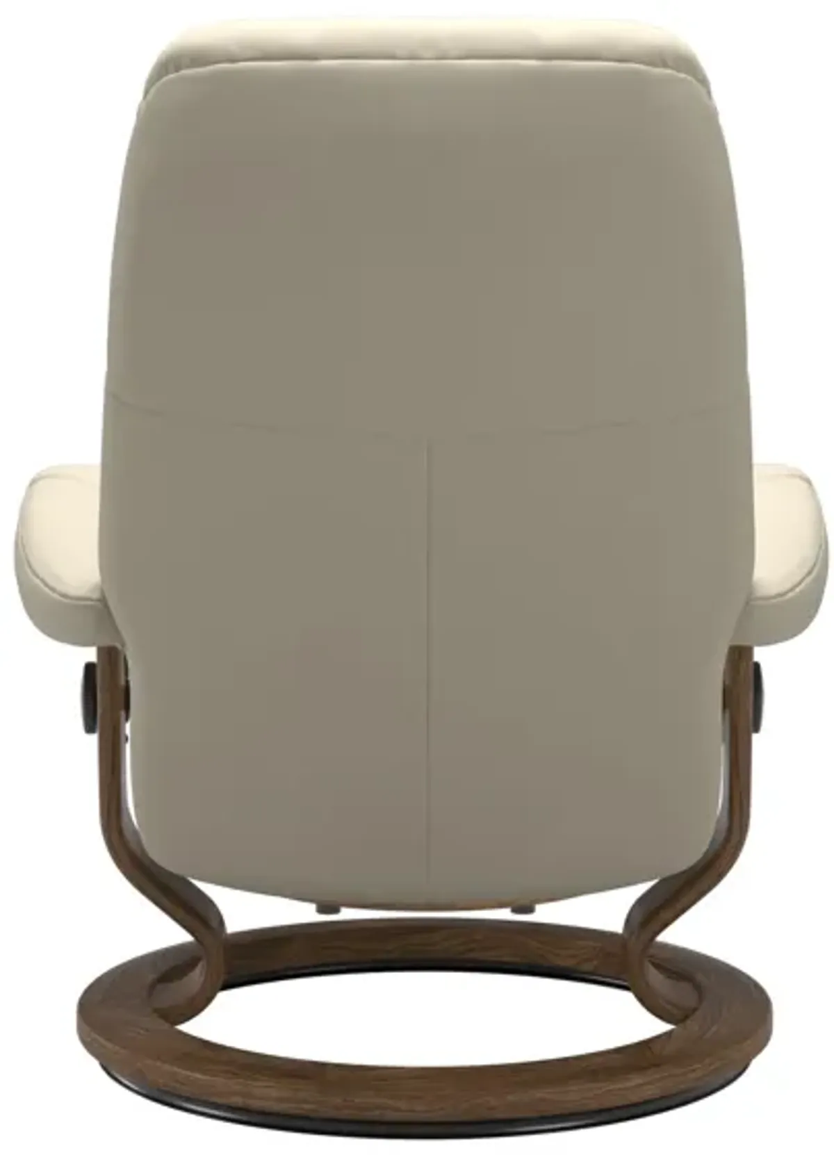 Stressless Consul Large Classic Base Chair & Ottoman in Batick Cream/Teak