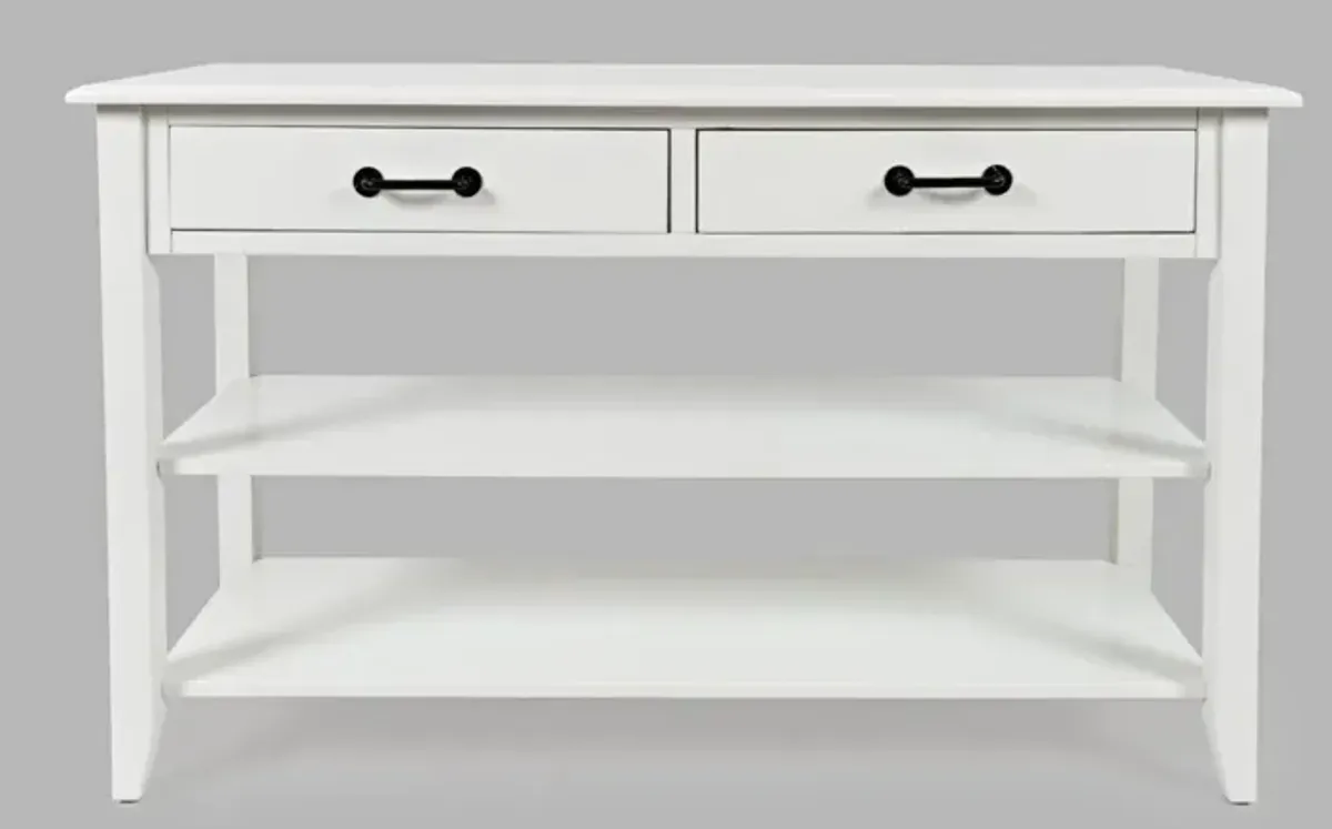 Jofran North Fork Sofa Table with 2-Drawers White