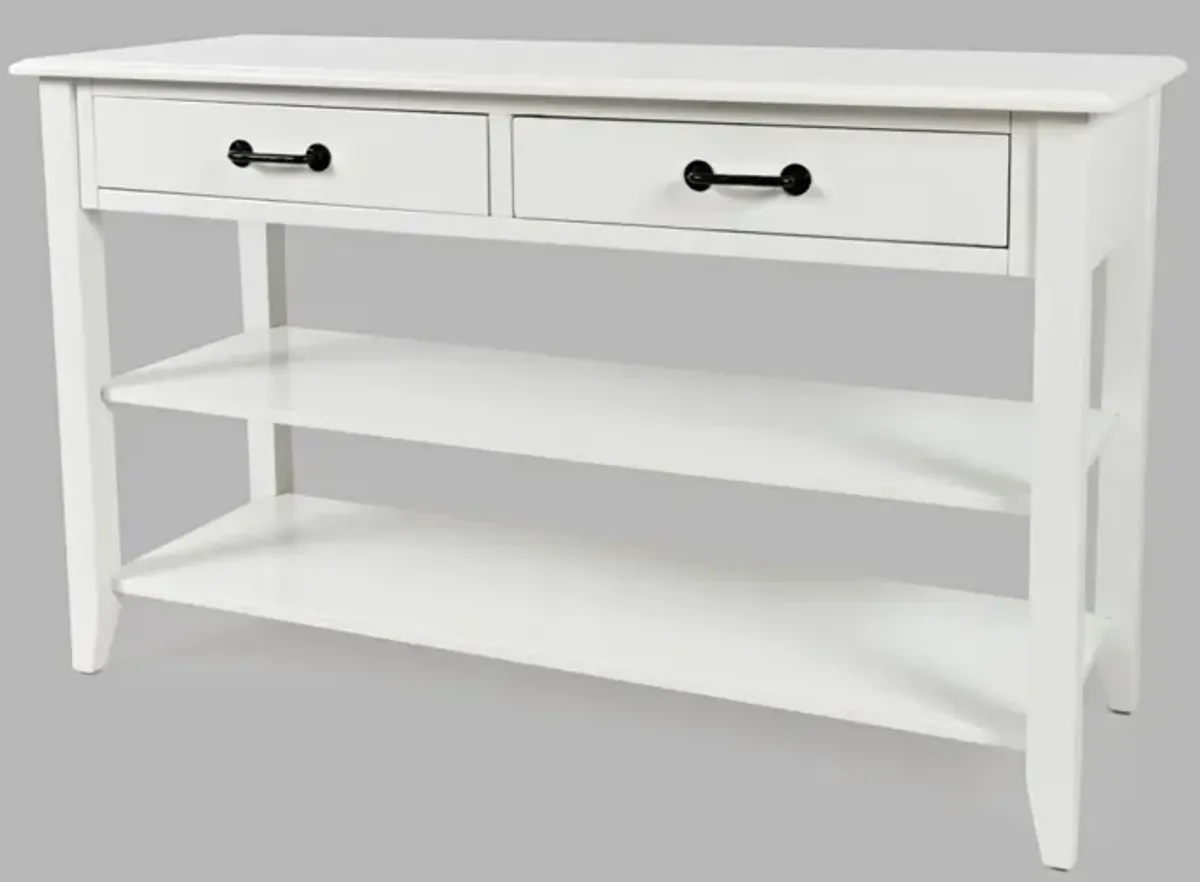 Jofran North Fork Sofa Table with 2-Drawers White