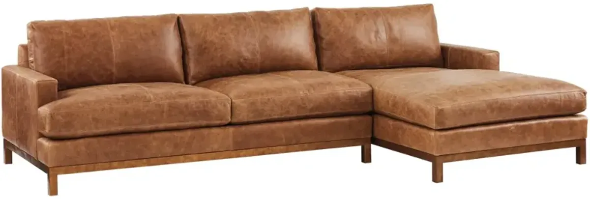 Barclay Butera Upholstery by Barclay Butera Horizon Bronze/Camel Leather Sectional