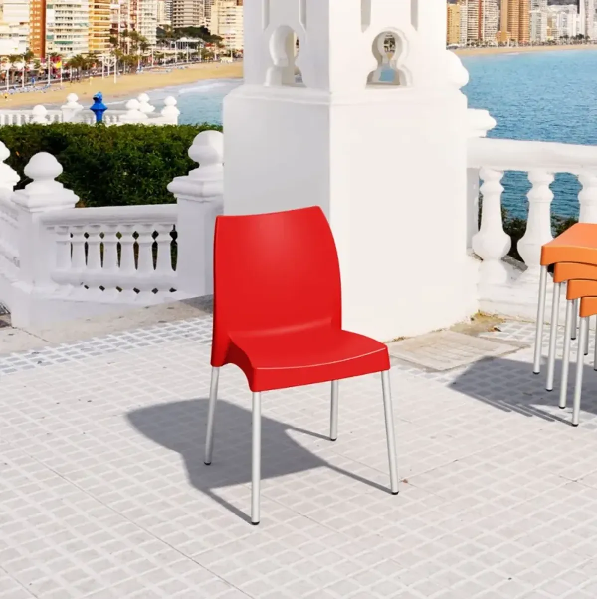 Compamia Vita Resin Outdoor Dining Chair Red