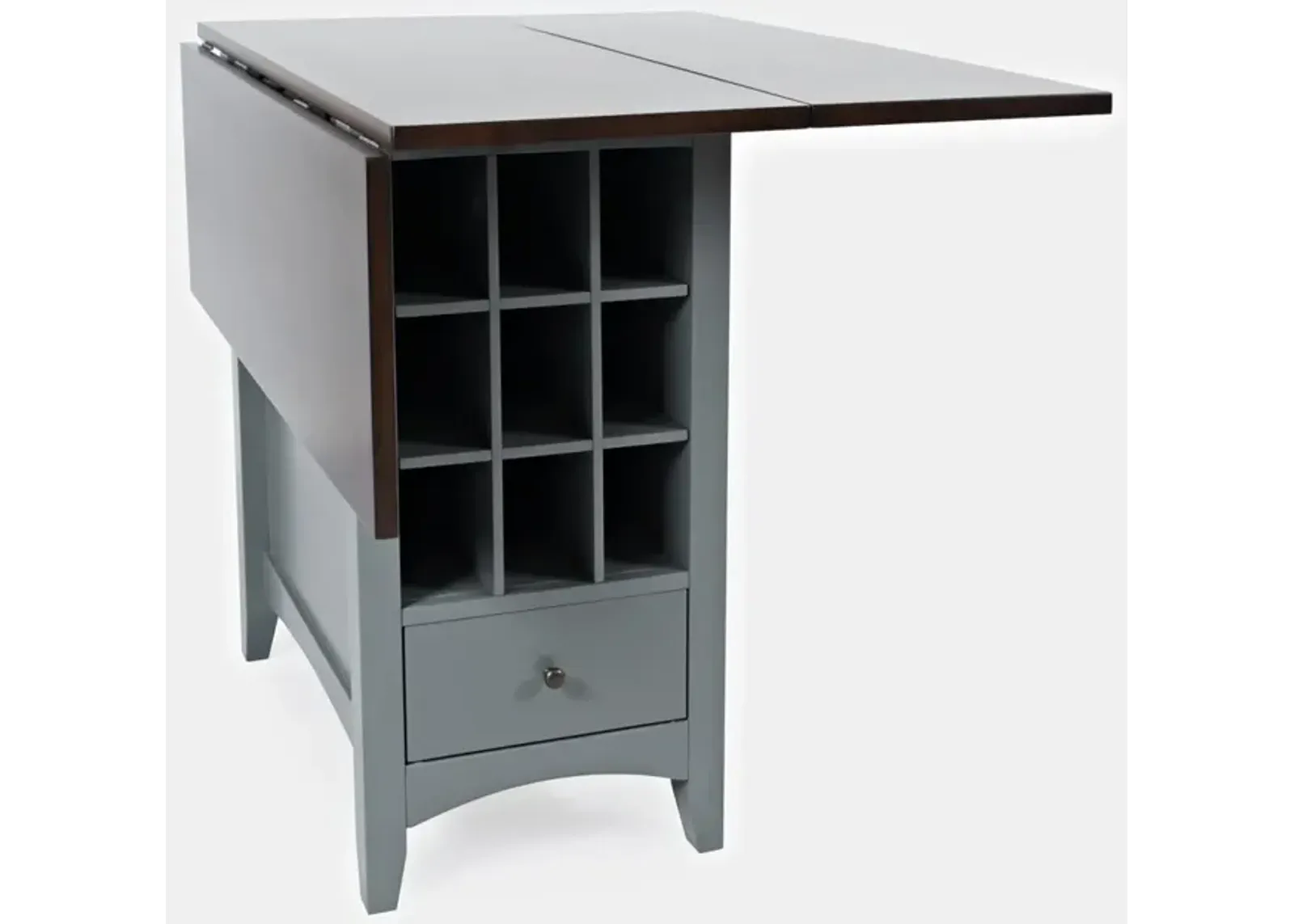 Jofran Asbury Park Counter Drop Leaf Table Grey Autumn Brown