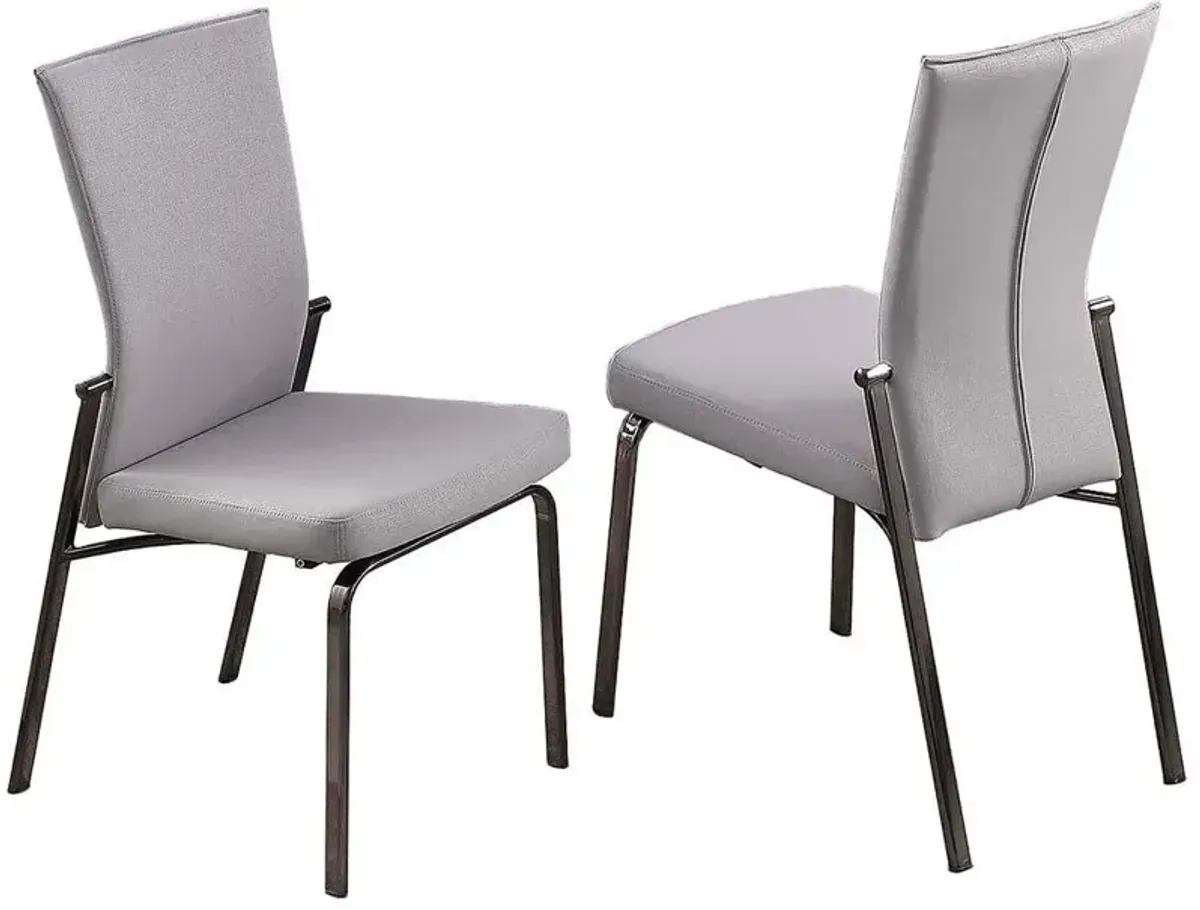 Chintaly Molly Grey Motion-Back Side Chair with Black Chrome Frame