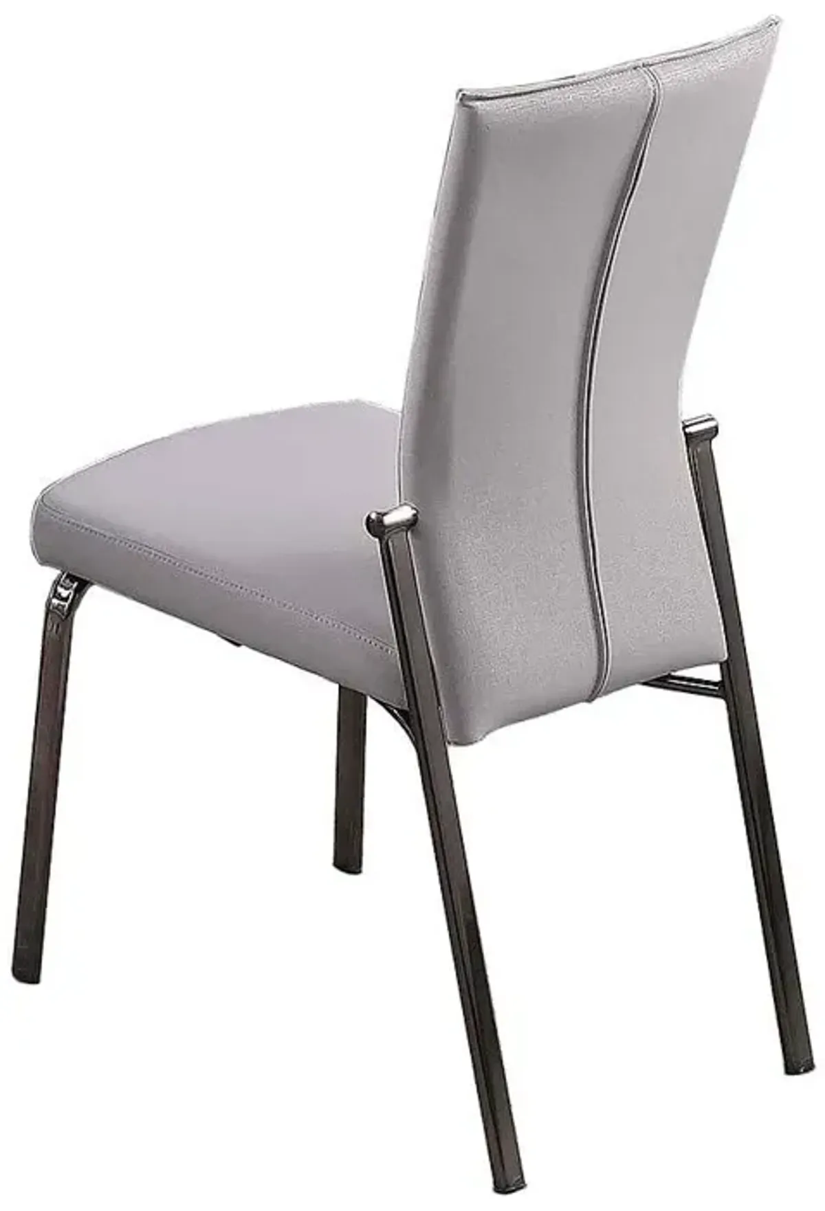 Chintaly Molly Grey Motion-Back Side Chair with Black Chrome Frame