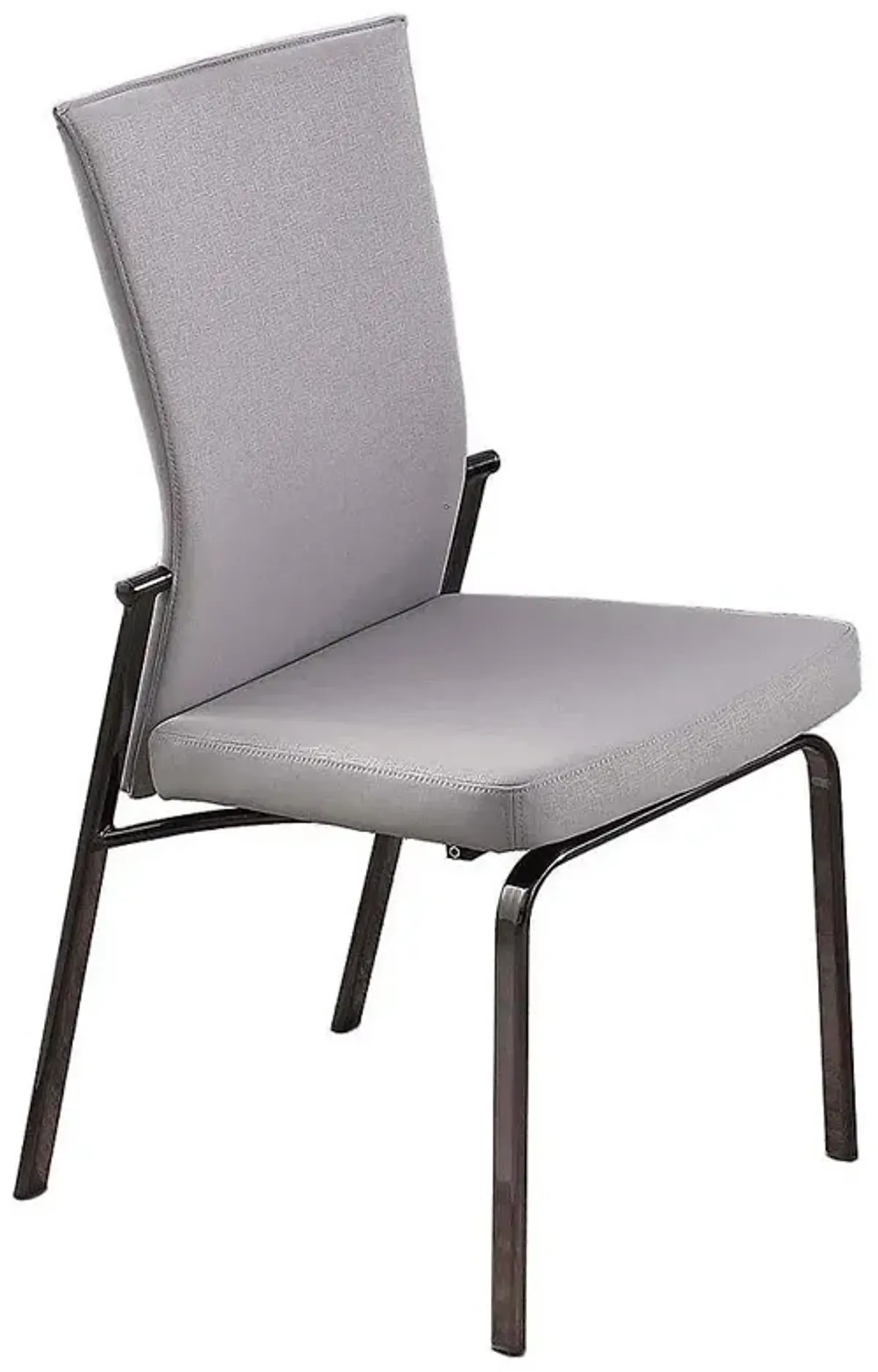 Chintaly Molly Grey Motion-Back Side Chair with Black Chrome Frame