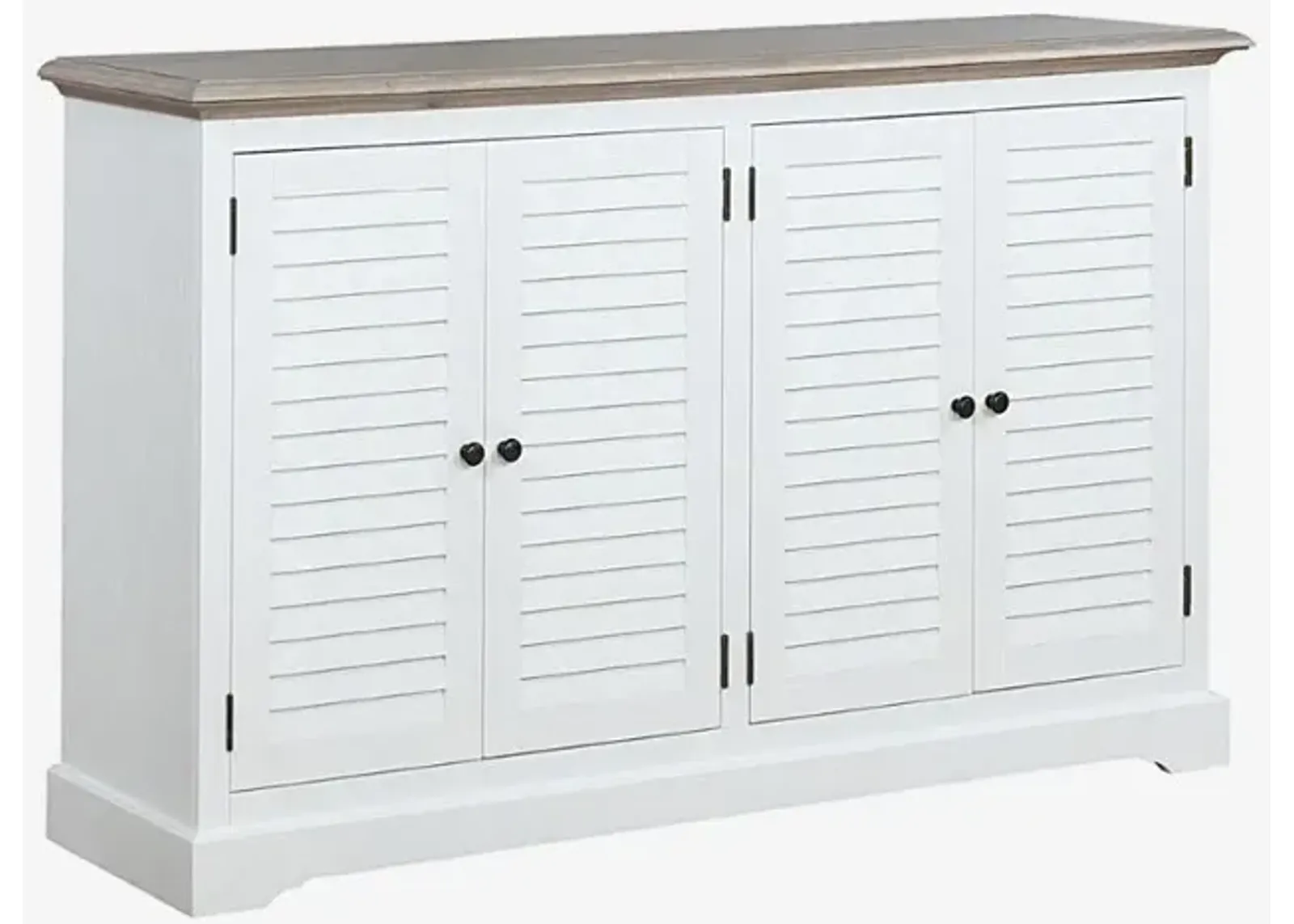 Madison Avenue Plantation White Credenza with French Grey Top