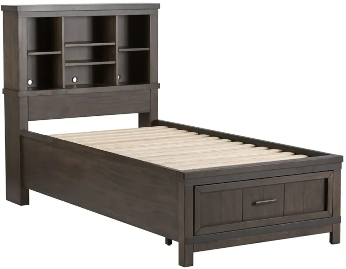 Liberty Furniture Kids/Teens Thornwood Hills Rock Beaten Gray Twin Bookcase Bed