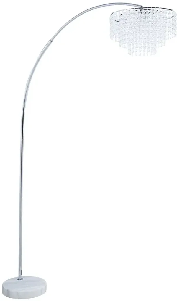 Coaster Shirley 86 Inch Hanging Crystal Arc Metal Floor Lamp Chrome