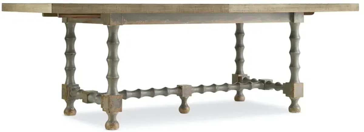 Hooker Furniture Ciao Bella 84 Inch Trestle Table with Two 18 Inch Leaves Natural/Gray