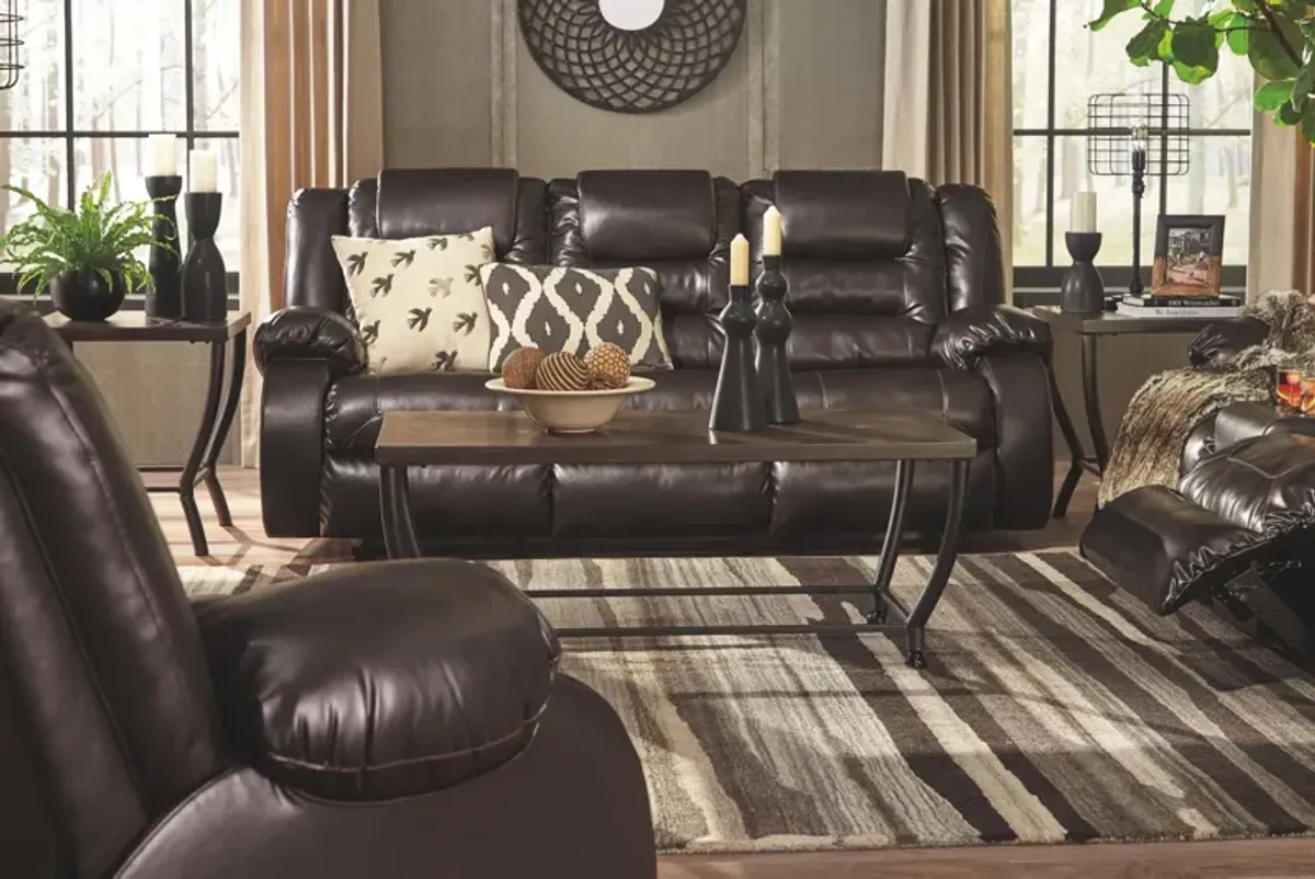 Ashley Vacherie Chocolate Reclining Sofa