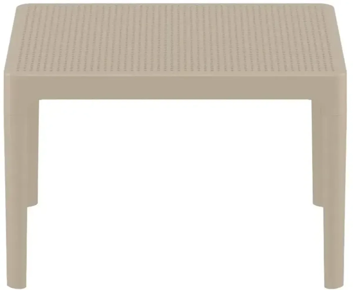 24 Inch Outdoor Sky Side Table Taupe