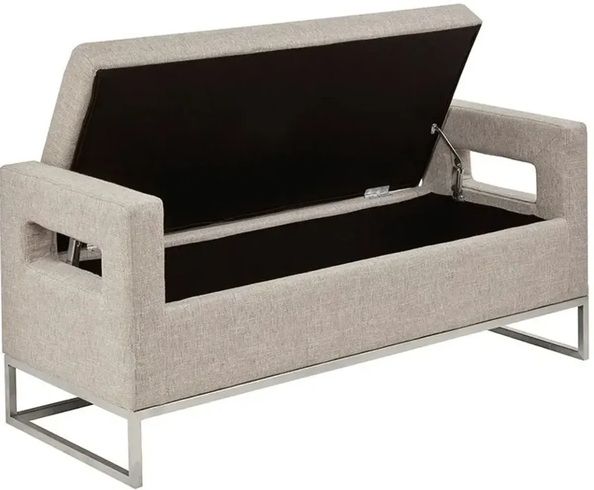 Olliix Madison Park Grey Crawford Storage Bench