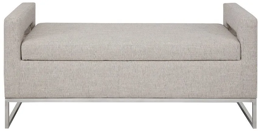 MADISON PARK GREY CRAWFORD STORAGE BENCH