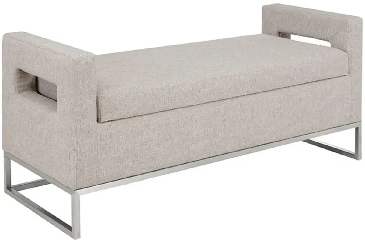 Olliix Madison Park Grey Crawford Storage Bench