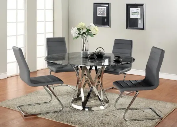 Chintaly Janet Contemporary Cantilever Side Chair with Double Stitching