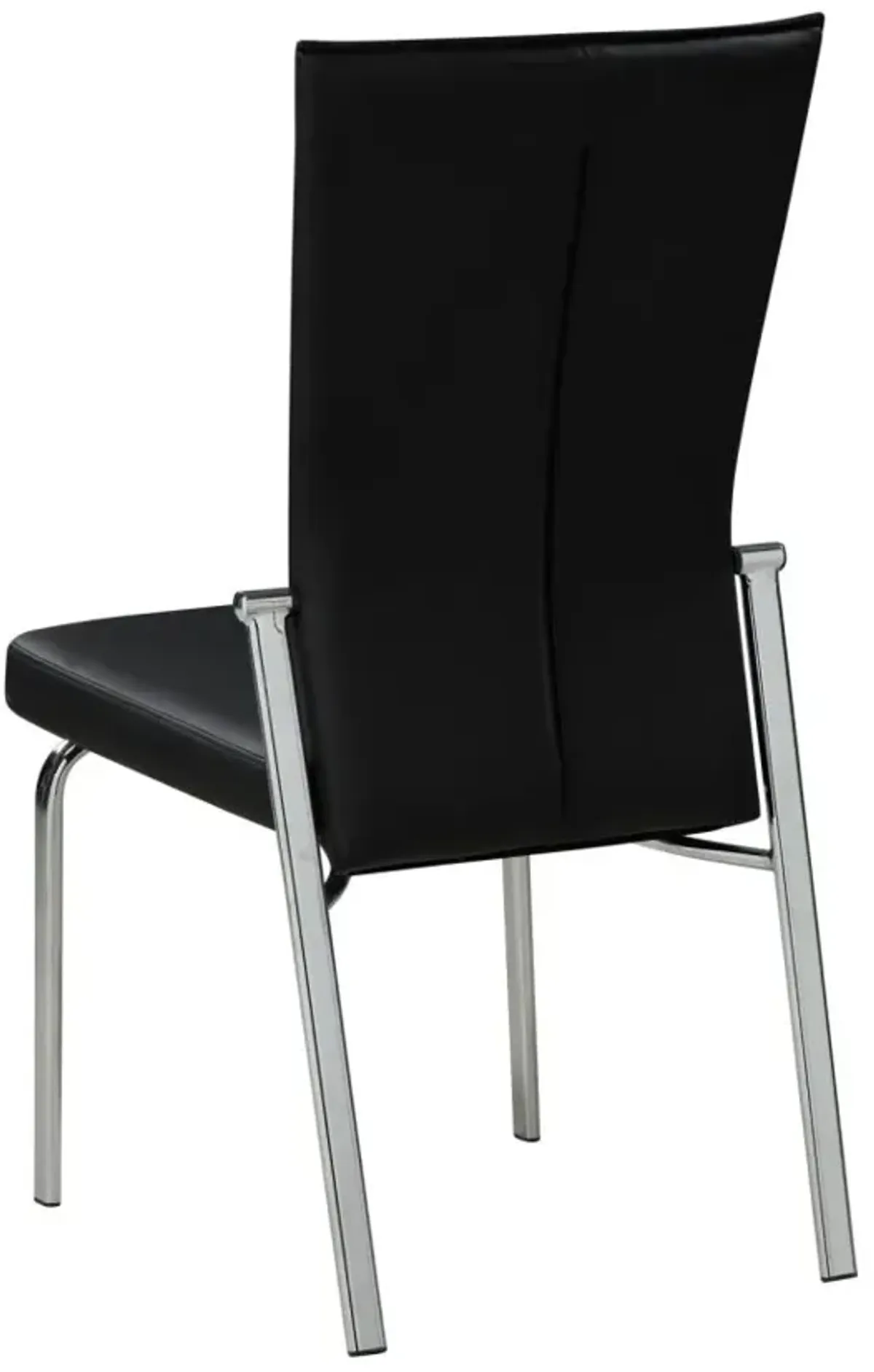 Chintaly Molly Black Contemporary Motion-Back Side Chair with Chrome Frame