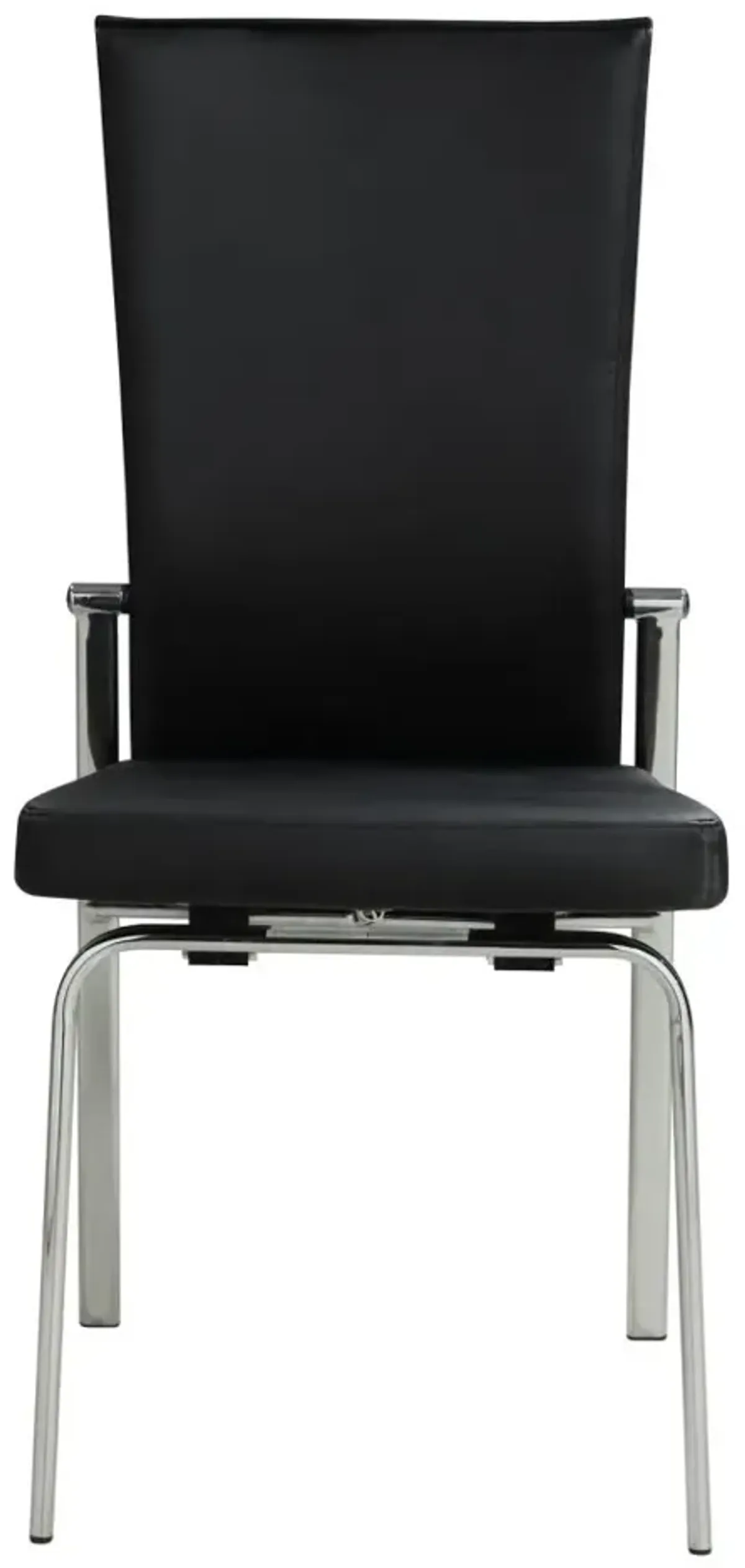 Chintaly Molly Black Contemporary Motion-Back Side Chair with Chrome Frame