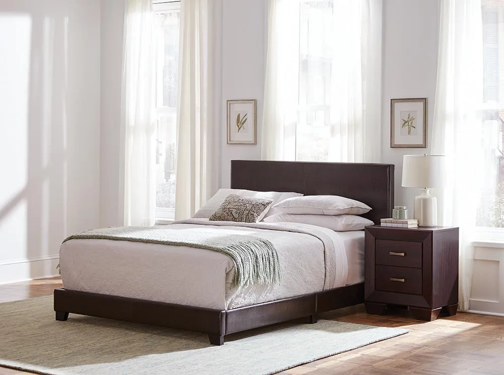 DORIAN UPHOLSTERED CALIFORNIA KING BED BROWN