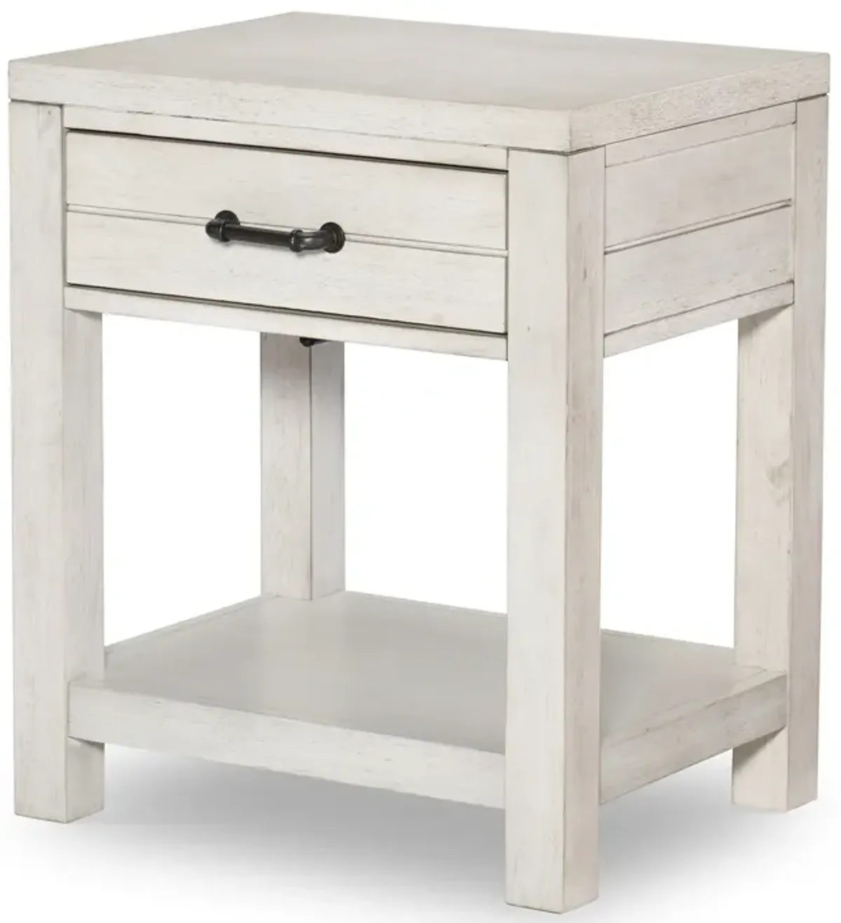 SUMMER CAMP GRAY OPEN NIGHTSTAND WHITE FINISH