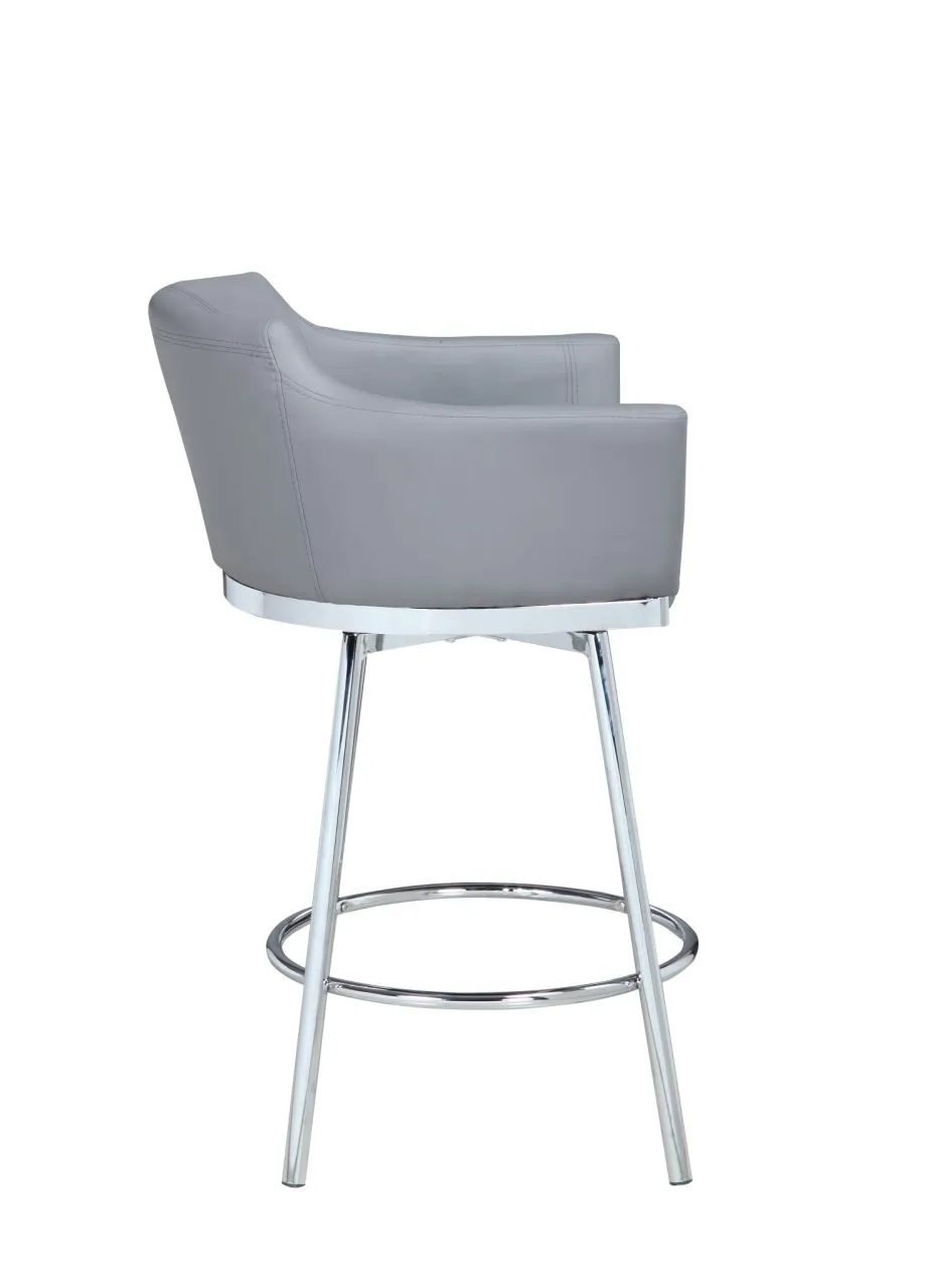 DUSTY GREY MODERN CLUB COUNTER STOOL WITH MEMORY SWIVEL