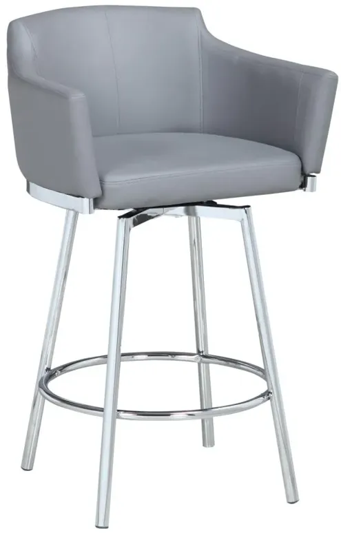 DUSTY GREY MODERN CLUB COUNTER STOOL WITH MEMORY SWIVEL