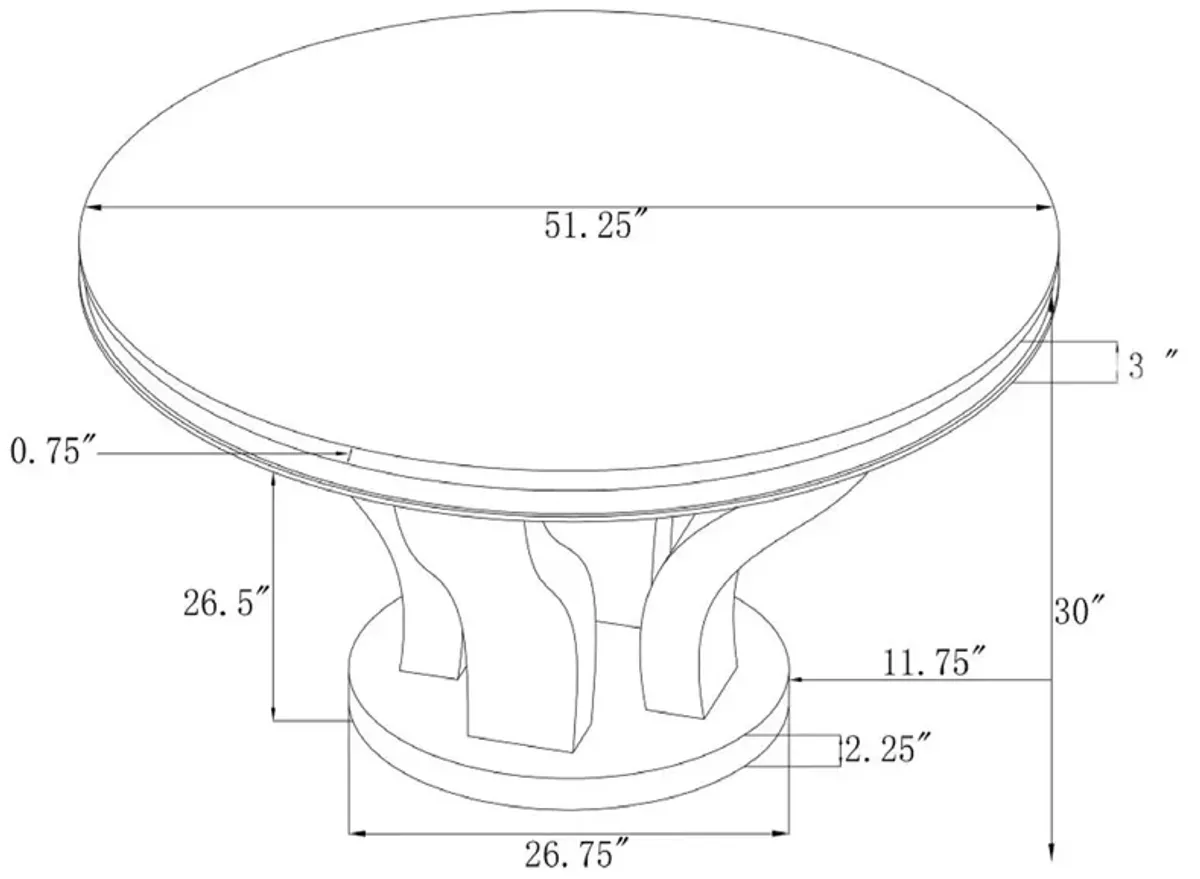 Coaster Anchorage Round 51 Inch Glass Top Dining Table Chrome