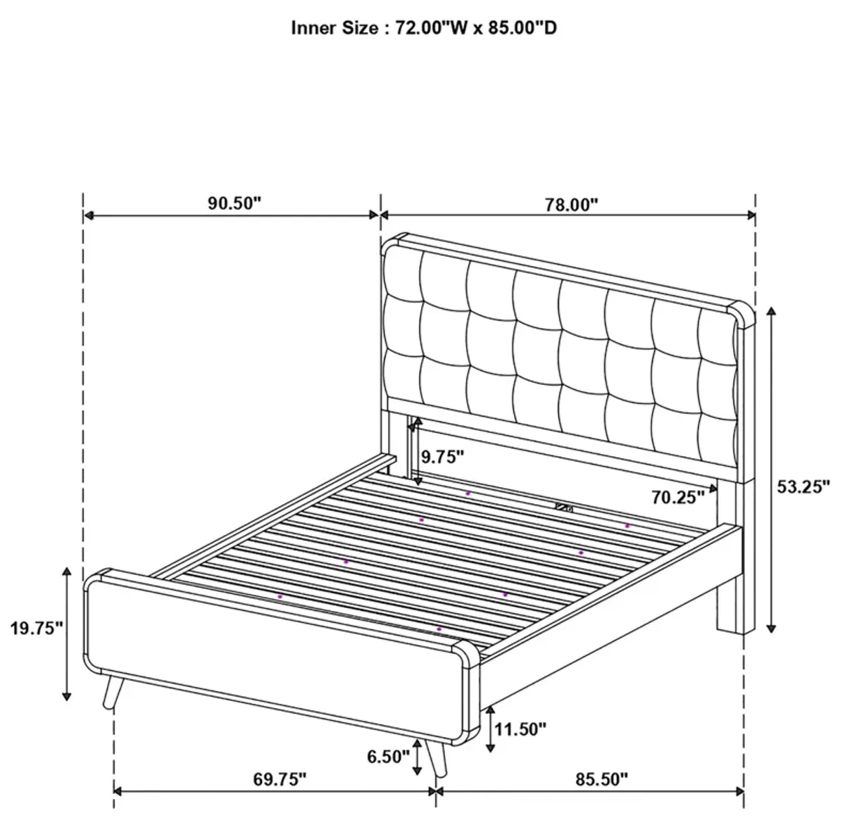 Robyn Wood California King Panel Bed Dark Walnut