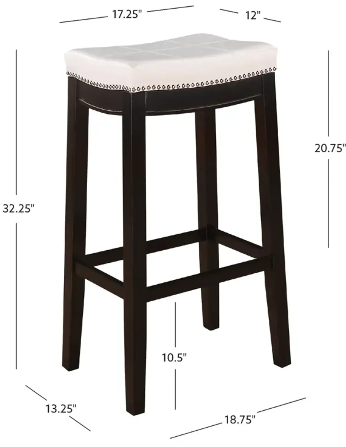 Linon Claridge White Bar Stool