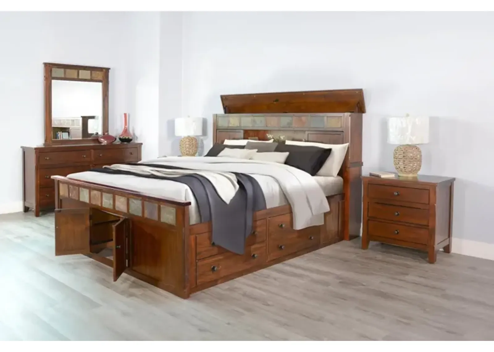 Sunny Designs Santa Fe Dark Chocolate Eastern King Storage Bed