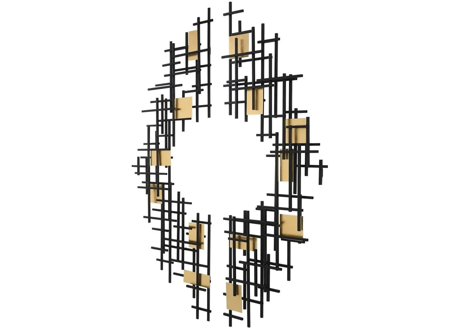 Uttermost Reflection 2-Piece Matte Black/Gold Leaf Metal Grid Wall Decor Set