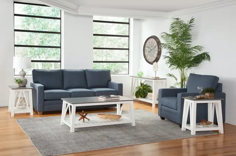 SURREY SOFA TABLE IN HEATHER GRAY & WHITE