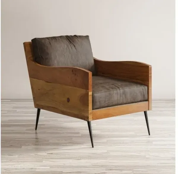 Jofran Acacia Wood Karma Accent Armchair