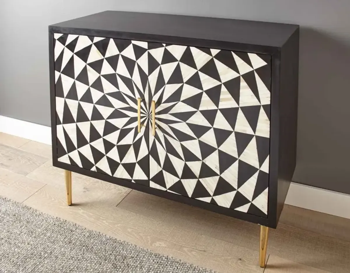 Steve Silver Benzara Black & White Accent Cabinet