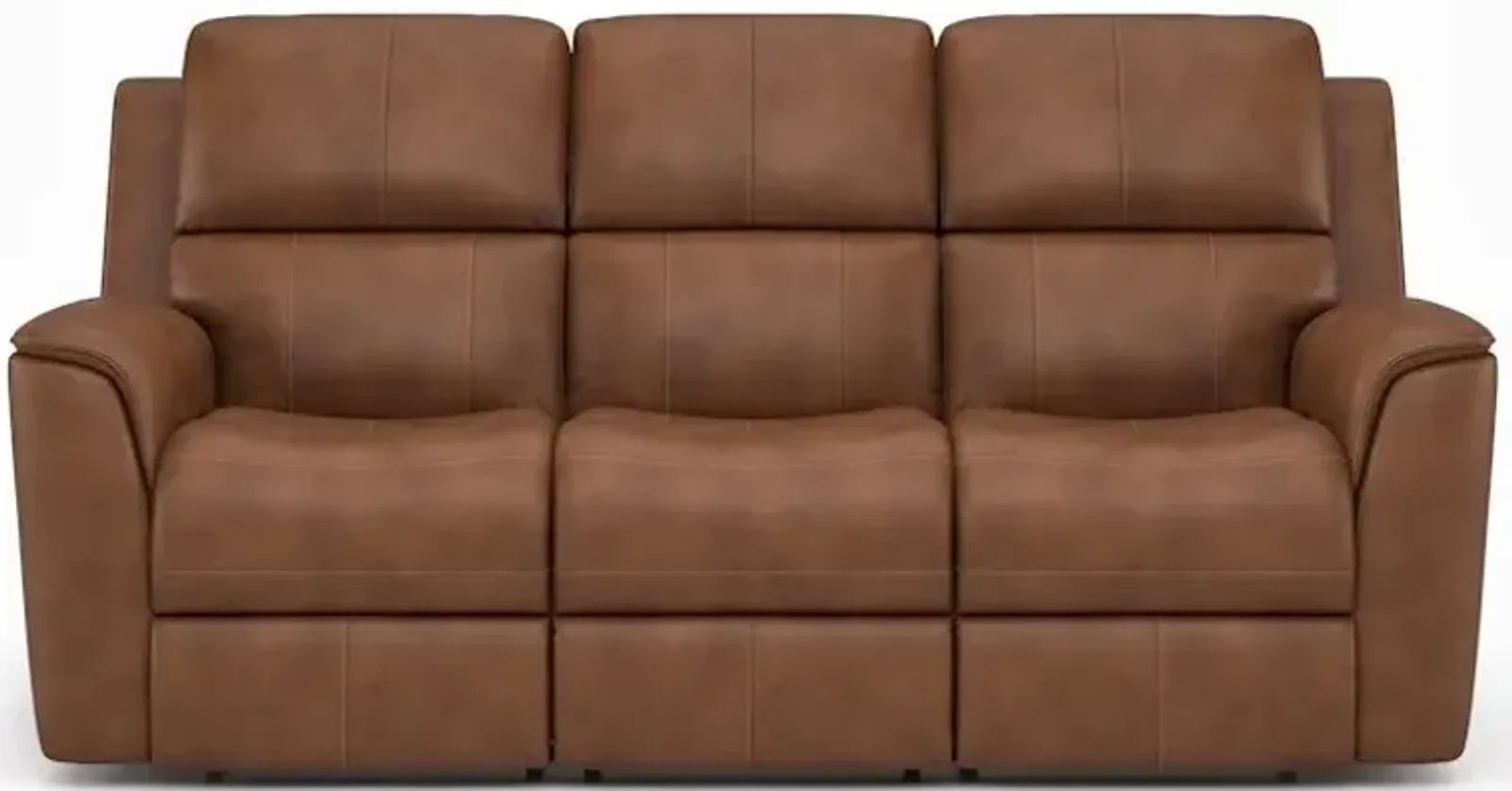 Flexsteel Henry Caramel Zero Gravity Leather Triple Power Reclining Sofa