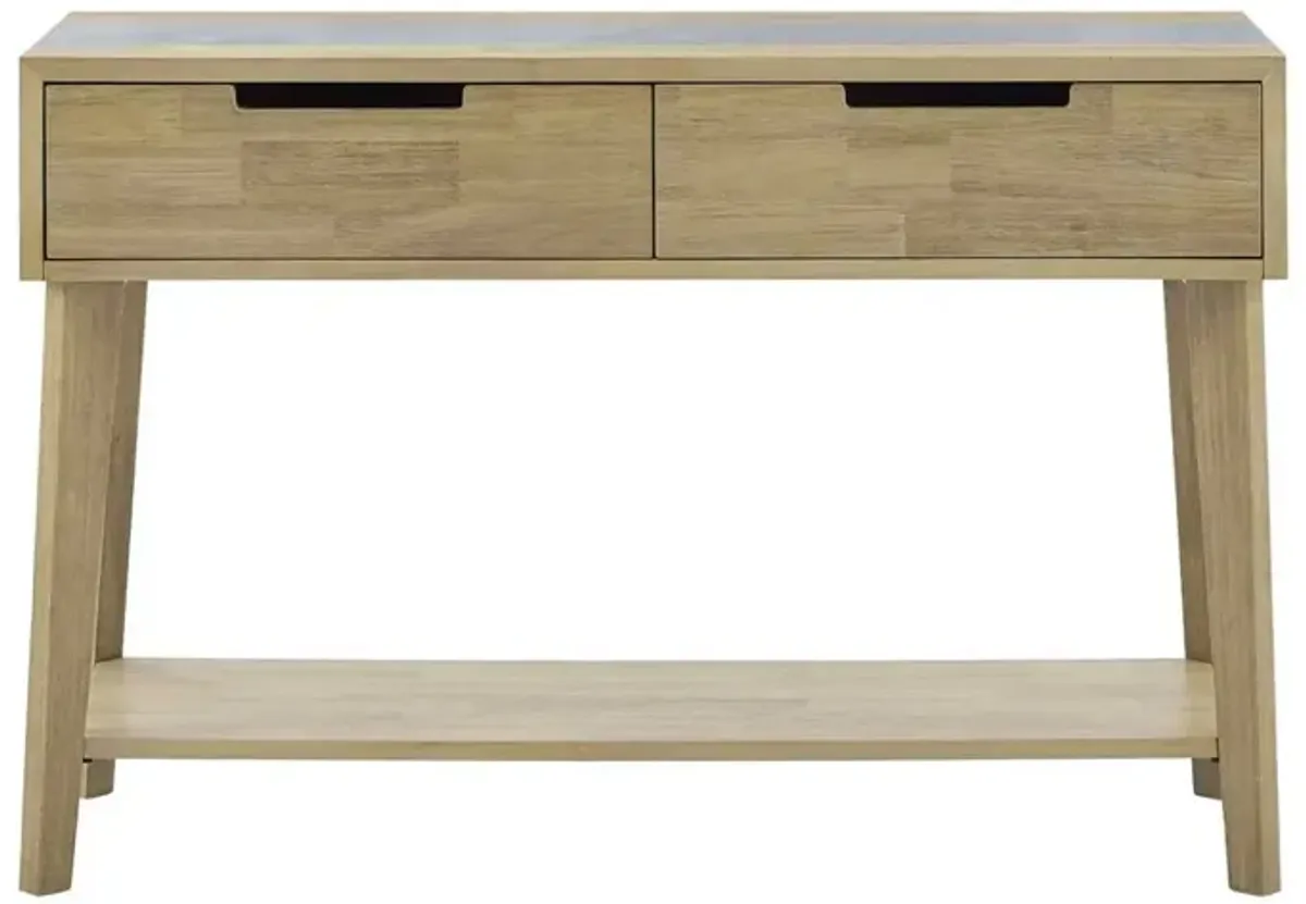 Steve Silver Calgary Sintered Stone Inlay Sofa Table In Natural Acacia