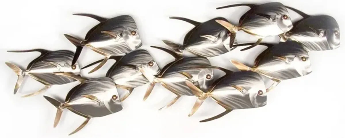 Copper Art Large School of Lookdown Fish Wall Art