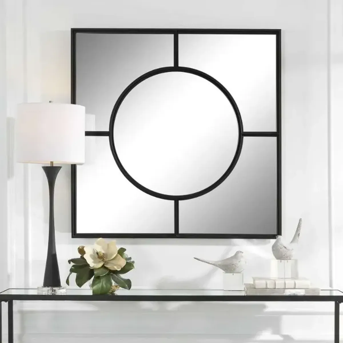 Uttermost Spurgeon Satin Black Window Mirror