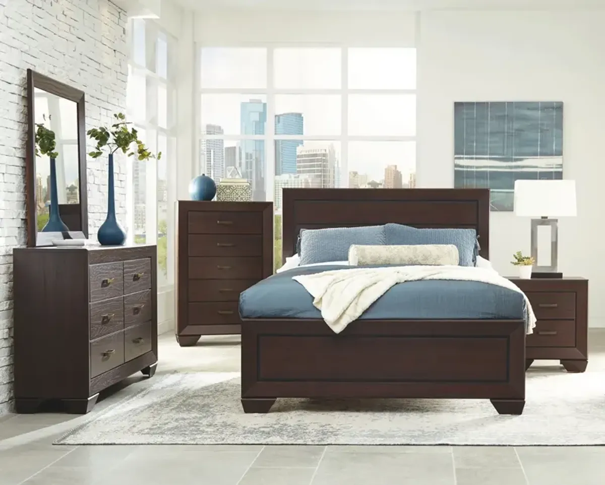 Coaster Kauffman Wood King Panel Bed Dark Cocoa