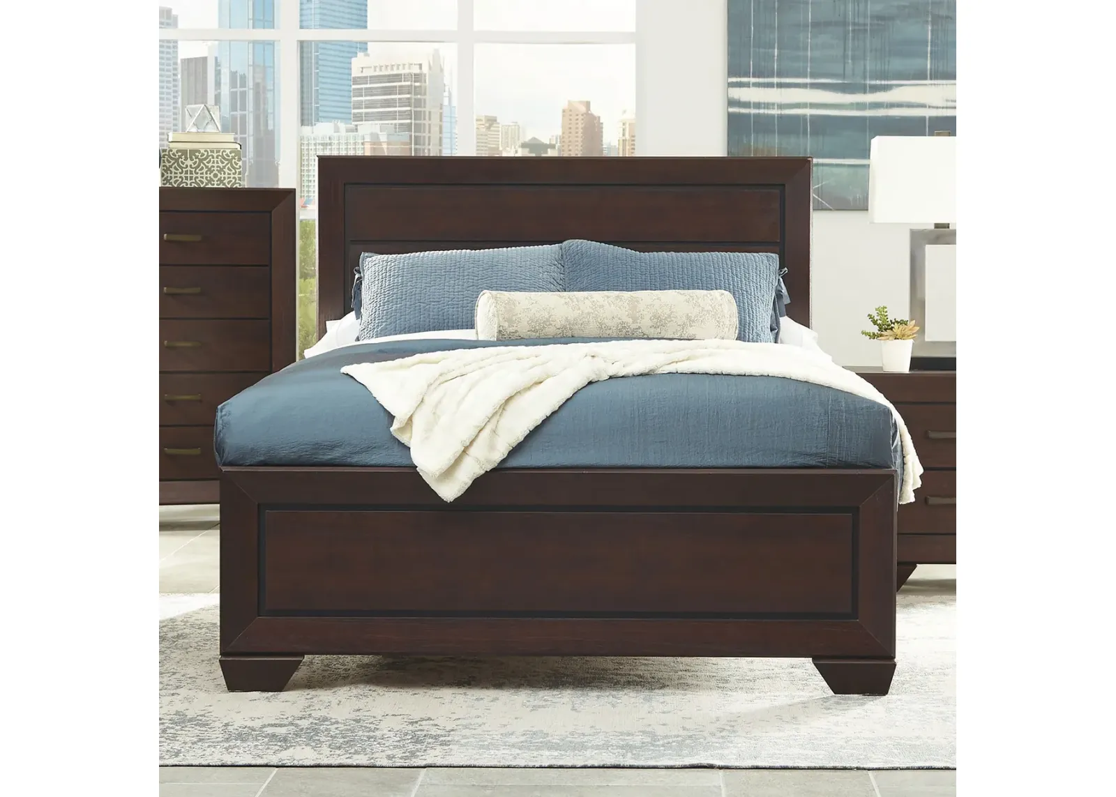 Coaster Kauffman Wood King Panel Bed Dark Cocoa