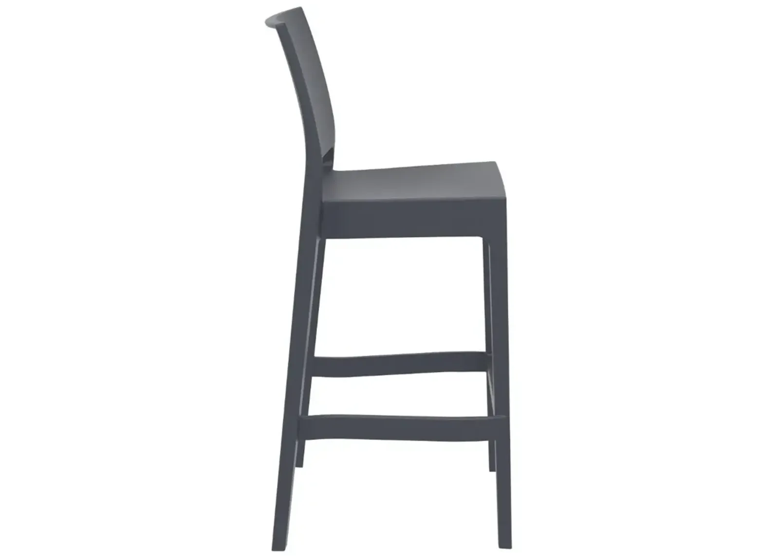 MAYA RESIN BAR STOOL DARK GRAY