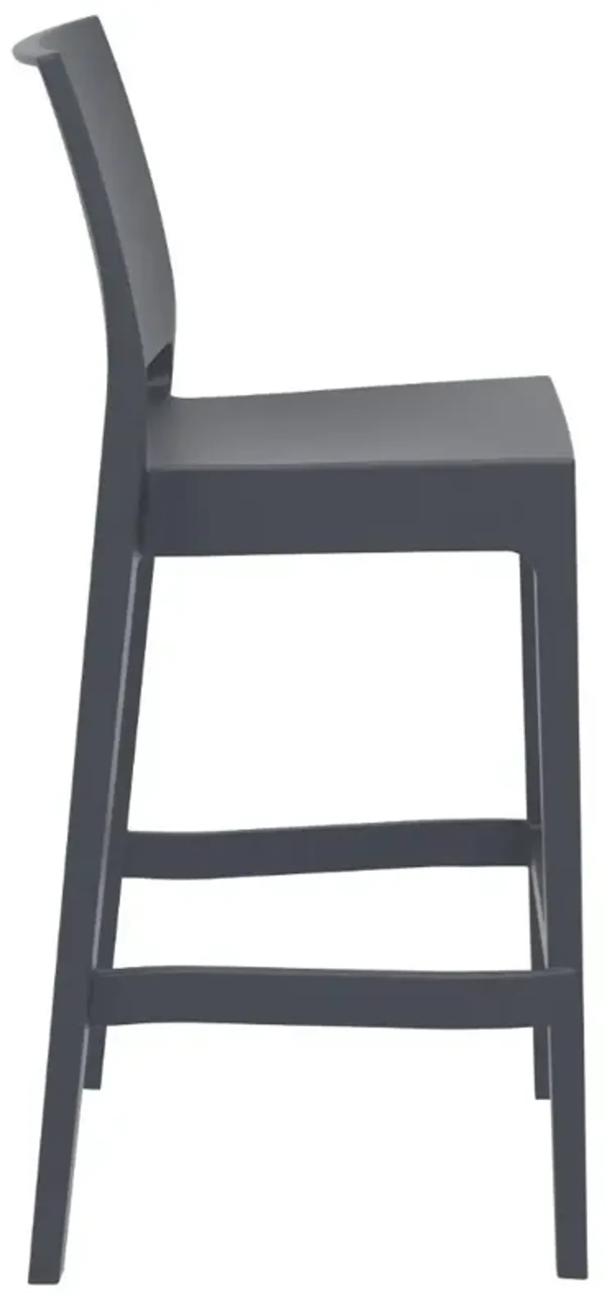 MAYA RESIN BAR STOOL DARK GRAY