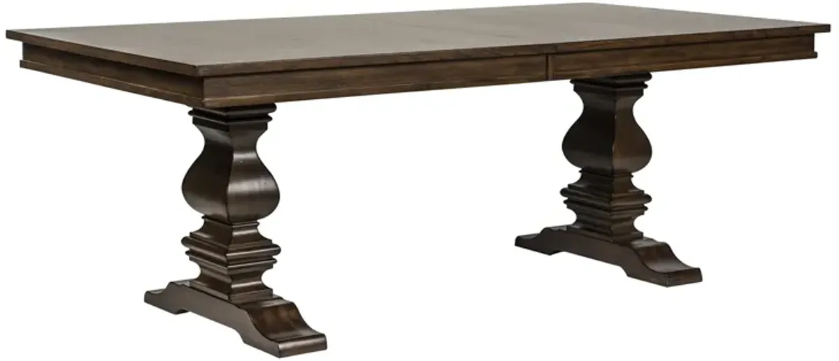 Liberty Furniture Armand 5-Piece Antique Brownstone Trestle Dining Table Set