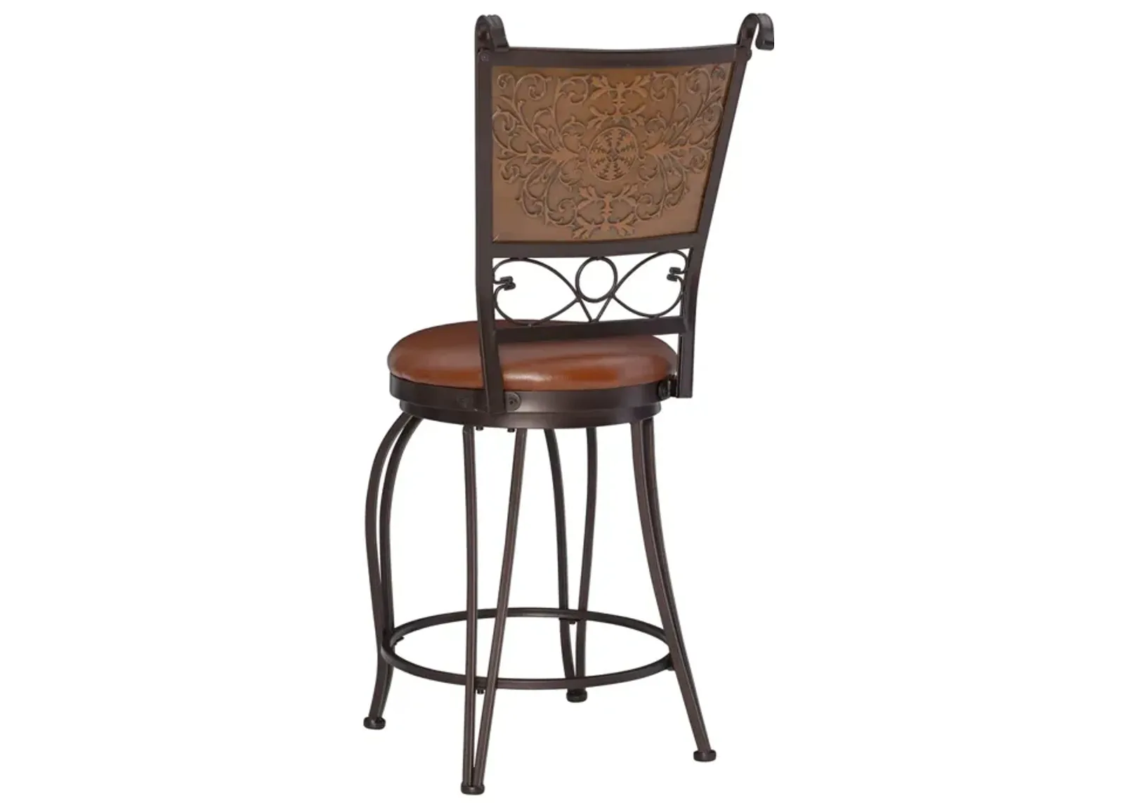 Powell Bronze with Muted Copper Stamped Back Counter Stool