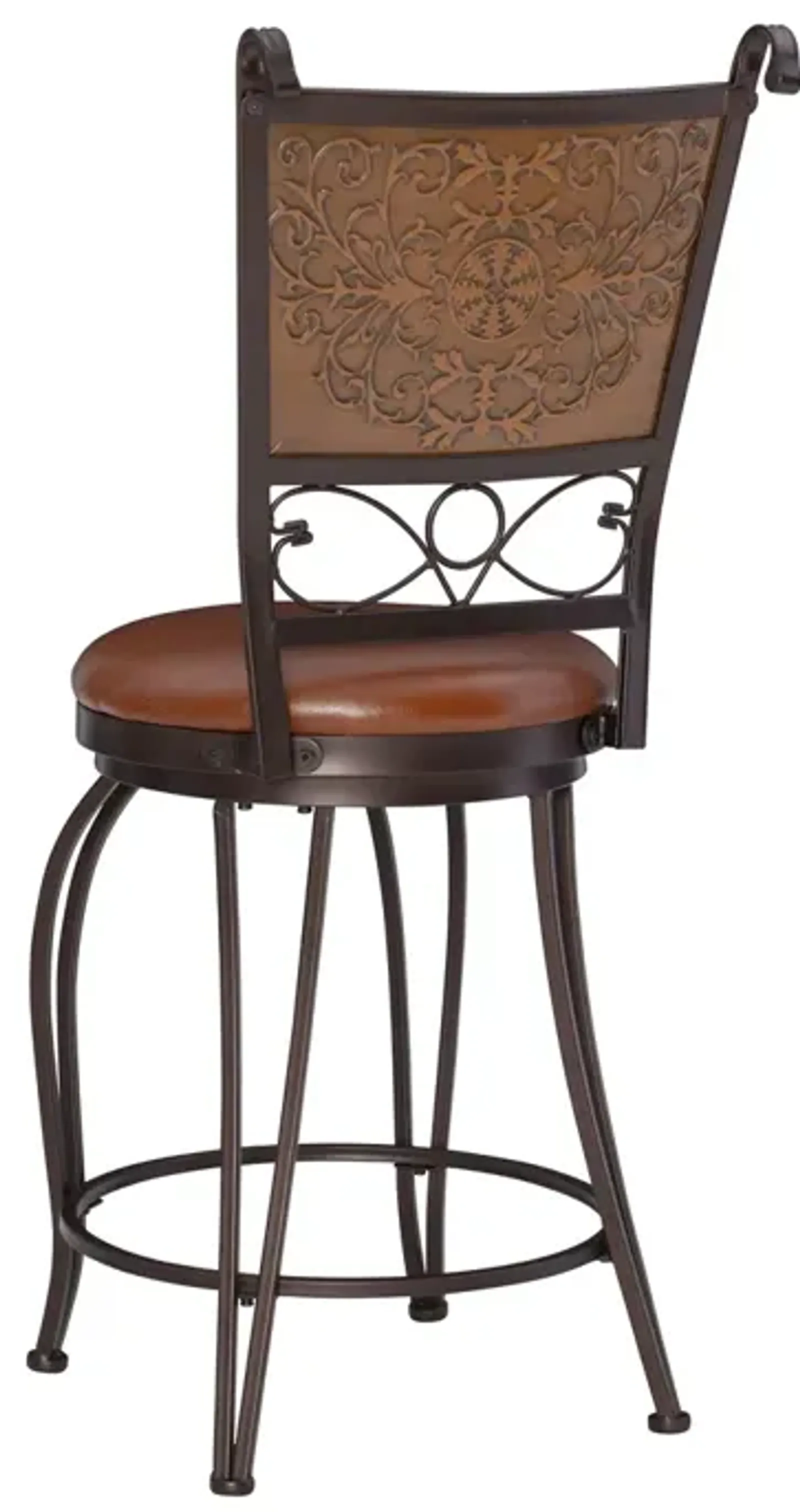 Powell Bronze with Muted Copper Stamped Back Counter Stool